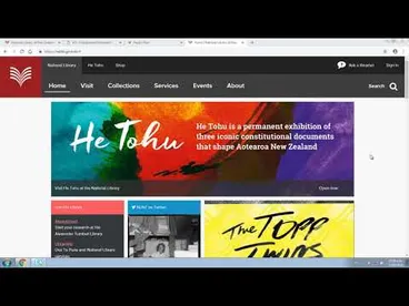 Image: Searching on the the National Library of New Zealand website