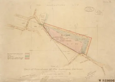 Image: Plan of part of fore-shore of the Auckland Harbour to be taken under sec. 188 of the Public Works Act by the New Zealand Railway Department