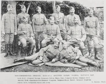 Image: Non-Commissioned Officers, Hurumua Mounted Rifles, Wairoa, Hawke's Bay