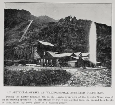 Image: An artificial geyser at the Premier Mine, Waiorongomai