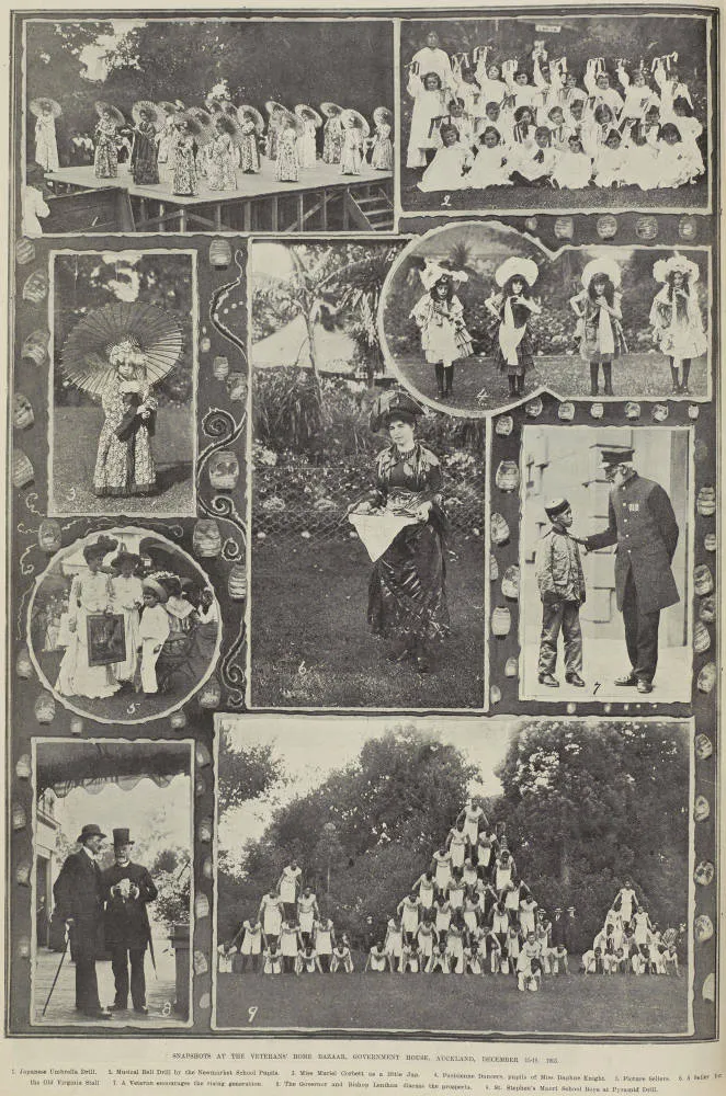 Snapshots at the Veterans' Home Bazaar, Government House, Auckland, December 15-19, 1903