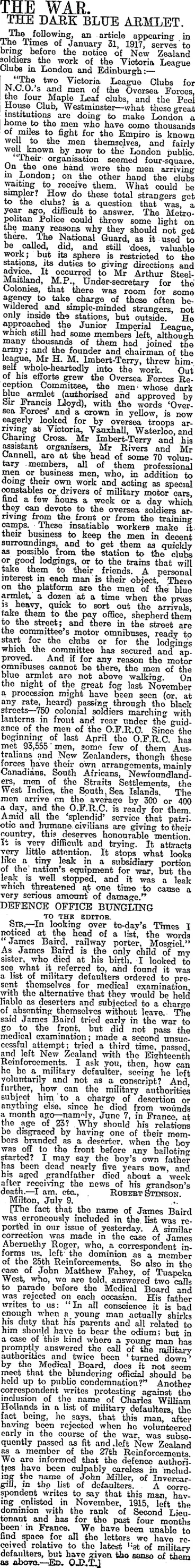 Image: THE WAR. (Otago Daily Times 12-7-1917)