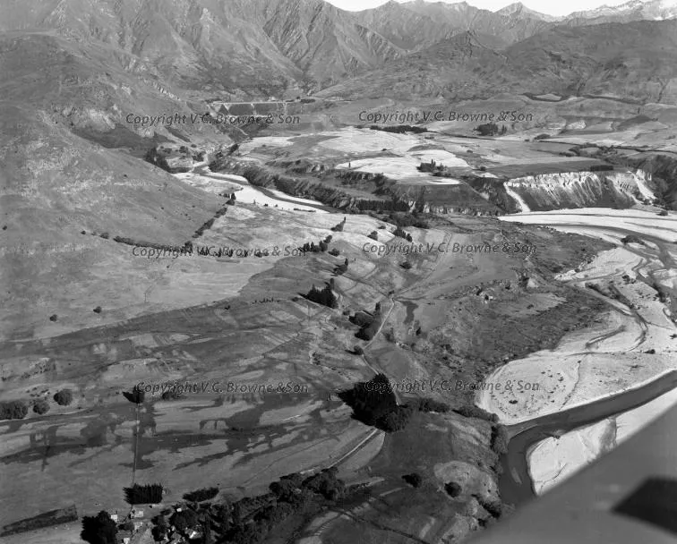Looking West up Shotover River to Arthurs Point... (QN1-44/38)