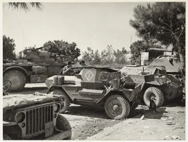 Image: Kaye, George, b 1914 : Armoured vehicles of 2 NZ Divison at Rimini, Italy