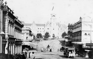 Image: Looking up Wellesley Street East at the Public Library and Art Gallery building, Auckland