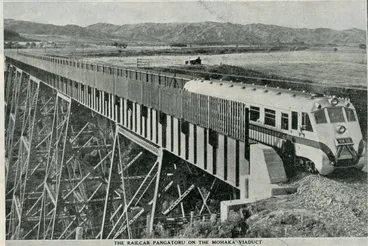 Image: By railcar on Dominion's newest railway: how passenger traffic is carried on the recently opened Napier-Wairoa section of the North Island East Coast Line