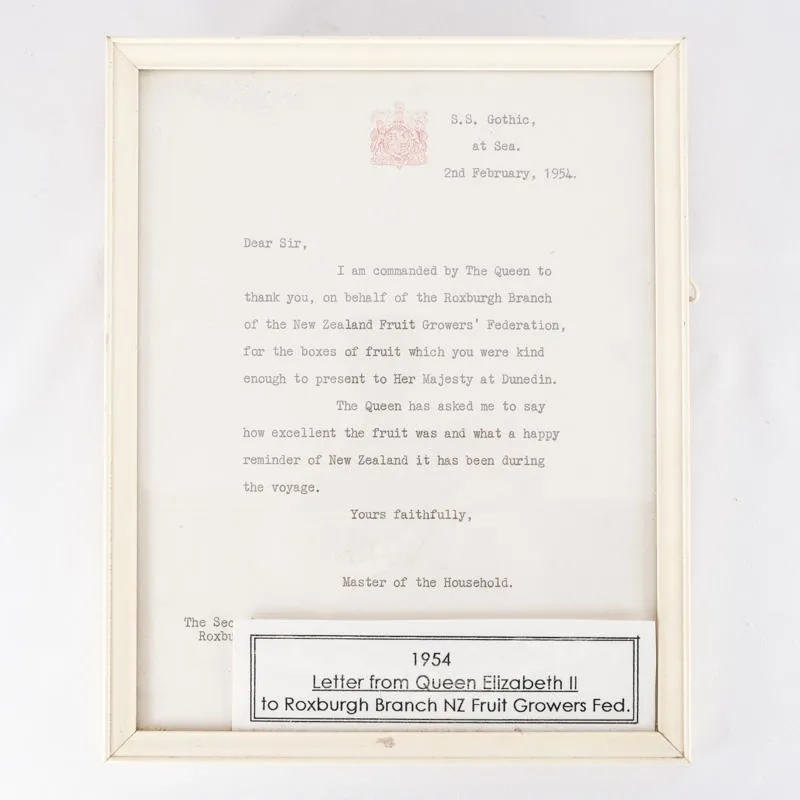 letter of thanks from HRM Queen Elizabeth II