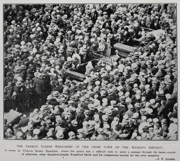 Image: The Tasman Fliers Welcomed in the Chief Town of the Waikato District