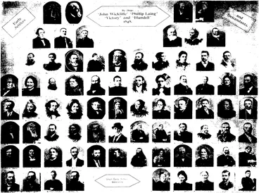 Image: EARLY SETTLERS AND DESCENDANTS BY SHIPS JOHN WICKLIFFE, PHTLJP LAING, VICTORY, AND BLUNDELL, 1848 (Otago Witness, 18 March 1908)