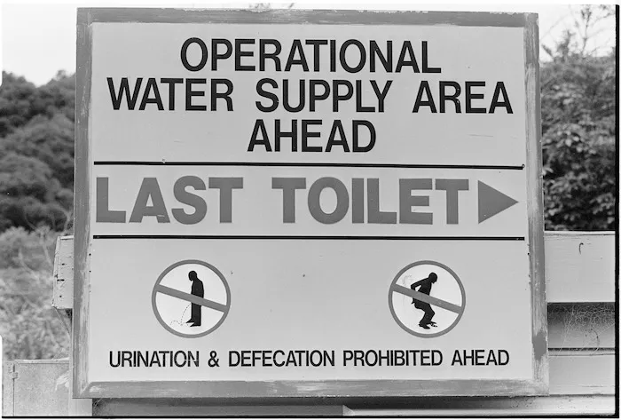 Sign at the Wainuiomata Water Catchment, Wainuiomata, Wellington - Photograph taken by Ross Giblin