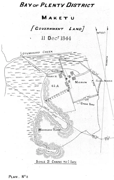 Image: Bay of Plenty District — Maketu — [Government Land] — 11 Dec-1844