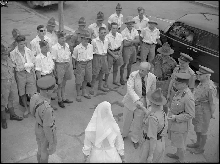 Prime Minister Peter Fraser arrives at a NZ General Hospital, Egypt