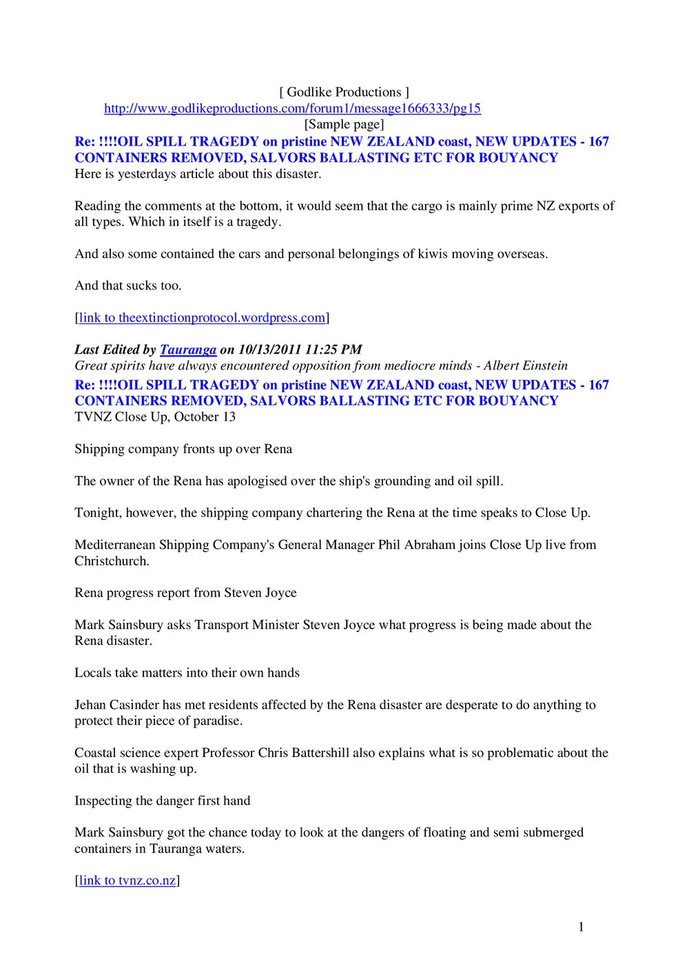 Godlike Productions posts