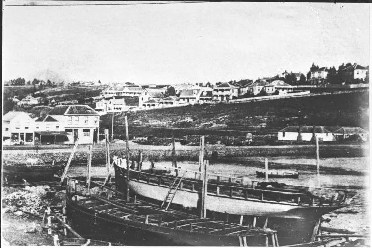 Henry Niccol's shipyard, Mechanics Bay, Parnell, 1861