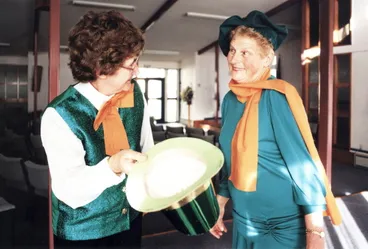 Image: Wesley Revue; Joy Kinnear, Joan Odlum rehearse for the Irish section of their production.