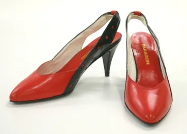 Image: Shoes - Paragon, Slingback, Red & Black Leather, 1992-1993