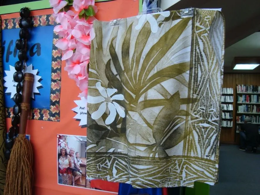 Samoan printed fabric in Levin Library