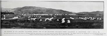 Image: THE TRAINING OF NEW ZEALAND'S VOLUNTE3ERS: GENERAL VIEW OF THE WILLINGTON BATTALION'S EASTER ENCAPMENT AT JOHNSONVILLE, APRIL 17 TO 20, 1908