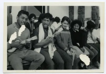 Image: Group at meeting house