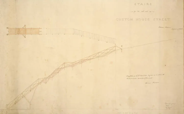 Stairs for the east end of Custom House Street