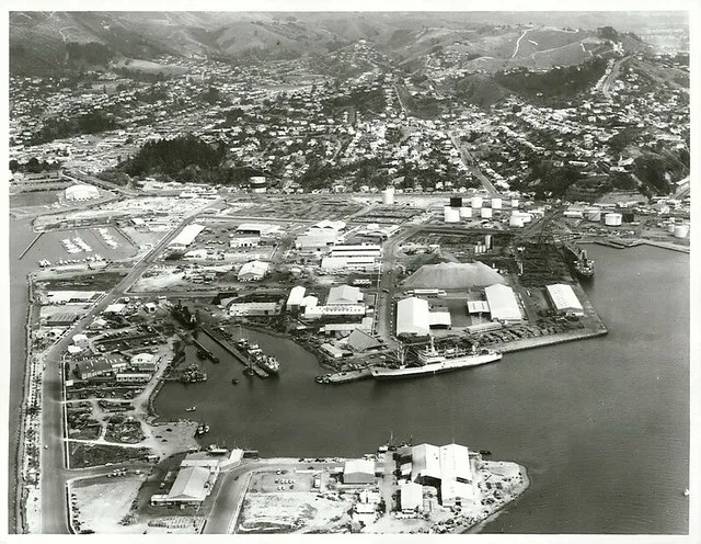 Aerial view of Nelson City and Port