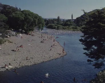 Image: Swimmers in the Hutt River, Te Awa Kairangi; ca 1969
