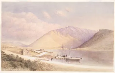 Image: The Remarkables and the outlet of Lake Wakatipu