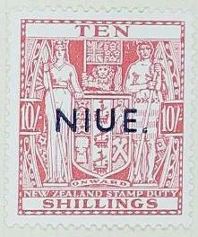 Stamp: New Zealand - Niue Ten Shillings