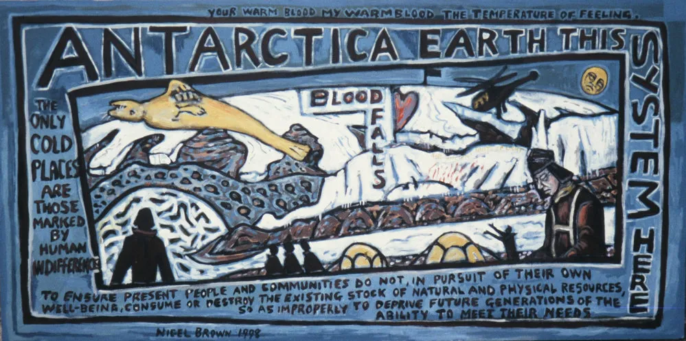 Nigel Brown; Antarctica Earth, Acrylic on board, 1200x2400mm