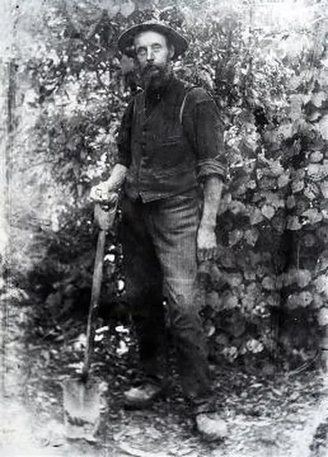 Image: Walters the gardener at "The Gums," Taita