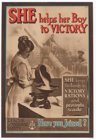 Image: Poster, 'She helps her Boy to Victory'