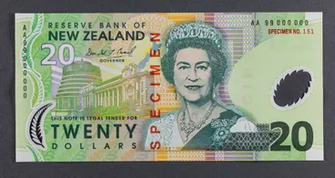 Image: Reserve Bank of New Zealand 2000 Twenty Dollars Sixth Series