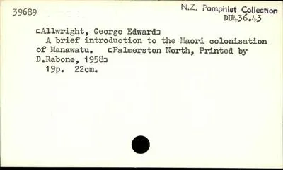 A brief introduction to the Maori colonisation of Manawatu