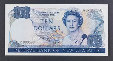 Image: Reserve Bank of New Zealand 1981 Ten Dollars Fourth Series
