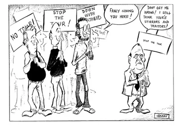 Image: Lynch, James, 1947-:"Fancy seeing you here!" 23 March 1981