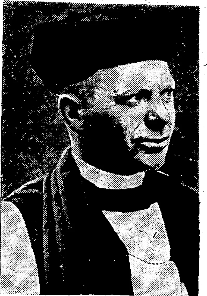 11. 13. Wedde Photo. FORESHORE^ EROSION AT OAMARU.—After forty years in the New Zealand railway service, U.B. 281, a Baldwin locomotive, has been dumped on the foreshore at Oamaru to afford protection, to the municipal gasworks, the safety of which is being threatened ■by the encroachment of the sea. This particular locomotive dreiv the Christchurch-Oamaru express for many years and was running on the Kurow branch line until recently. "Sport and General" Photo. DR. G. K. A. BELL, Bishop of Chichester, ivho has ' created a church sensation by excommunicating James Bunting for callousness. (Evening Post, 15 July 1936)