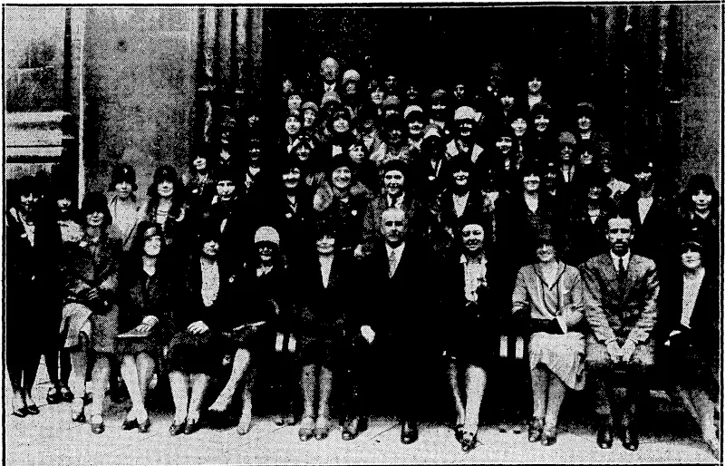 Erenipg fo»f flioto. DELEGAES TO CONFERENCE OF STATE DENTALNURSES.—The first conference of New Zealand State dental nurses was opened yesterdaybytheMinisteroj'Health, the Hon. A. J. Stallworthy, who is shown seated in the middle of the front row. The Director of ■'..''■ '..■■'. Dentattfygiehe,Mr.J.LSSaunders,,isontheright. (Evening Post, 30 August 1930)