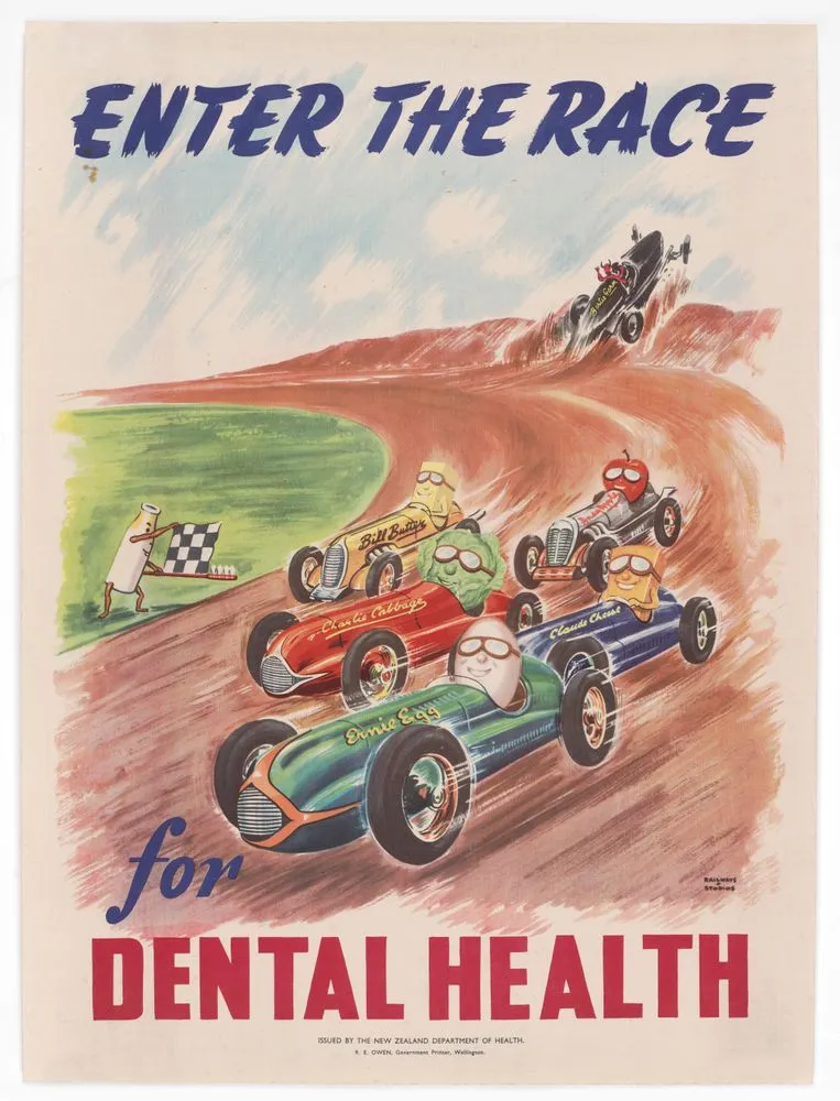 Enter the race for dental health poster