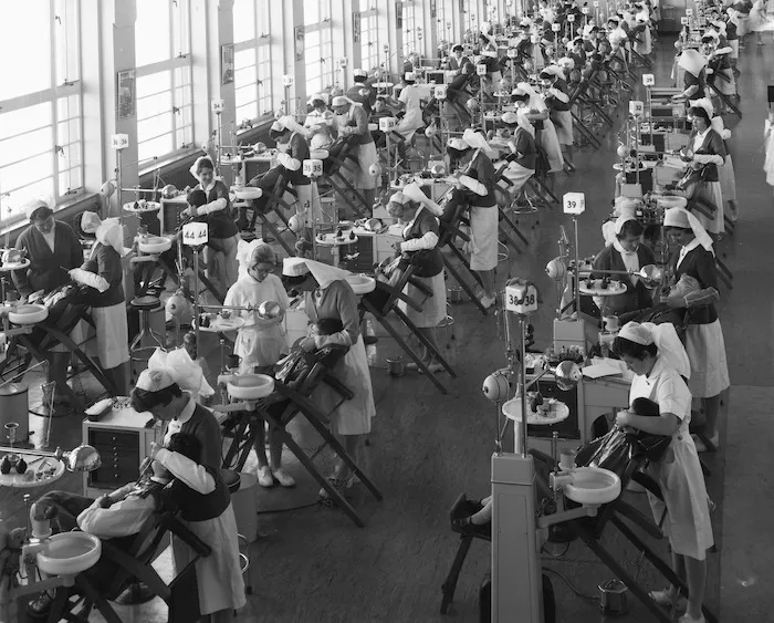 Interior school dental clinic, Willis Street, Wellington