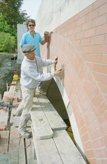Image: Napier bricklayers Vaughan and Mark Titter