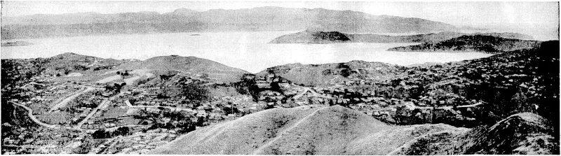 A general view, of the central portion oj; the. district which is served by the electrified Wellington-Johnsonville railway, Ngaio is in the middle of the picture, and to the left is Khandalla h. Jphnsgnyjlh is beyond the scope of the picture.. (Evening Post, 02 July 1938)