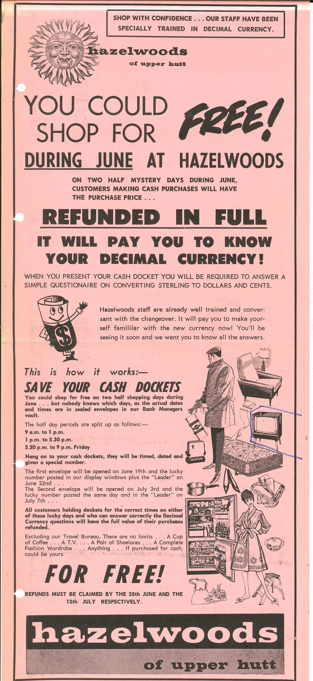 Hazelwoods decimal currency promotion, 1967