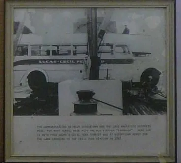 Image: A Cecil Peak Limited bus on the "Earnslaw"