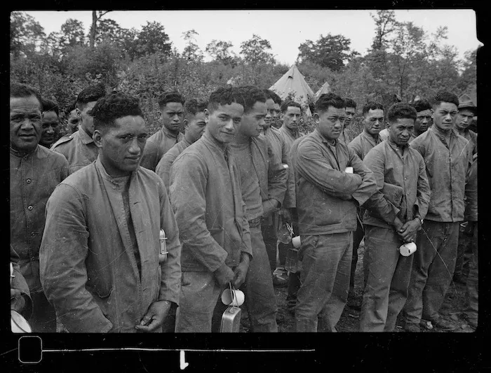Members of the Maori Battalion in England during World War II