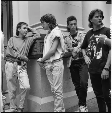 Image: People outside McDonalds fastfood restaurant, Queen Street, 1989