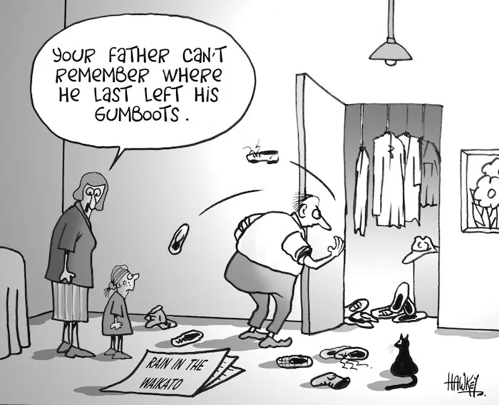 "Your father can't remember where he last left his gumboots." 15 April, 2008