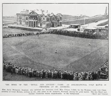 Image: The home of the 'Royal and Ancient' game: an international golf match in progress at St. Andrews