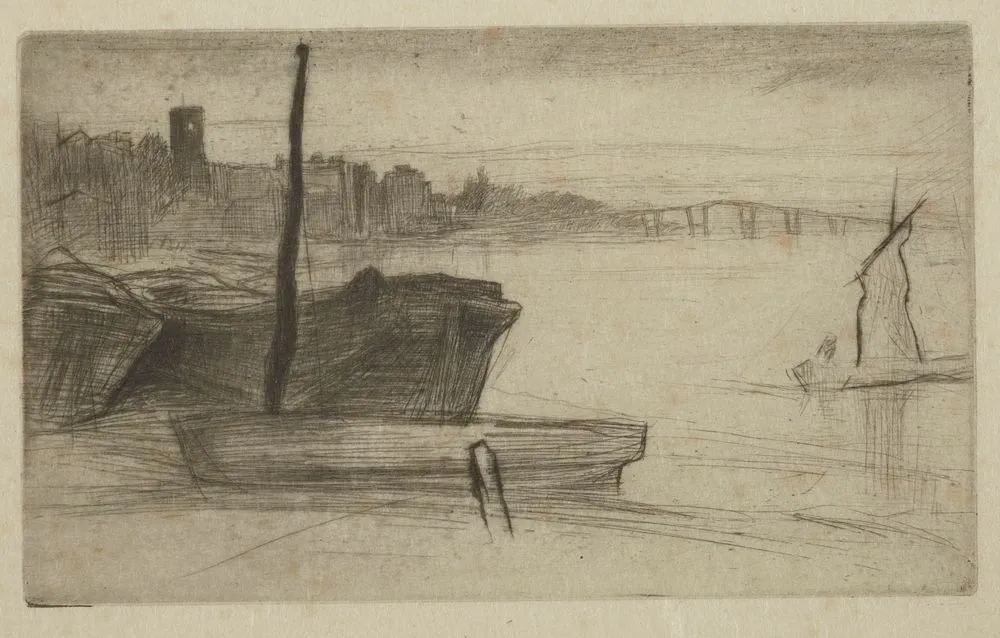 Chelsea Bridge and church.