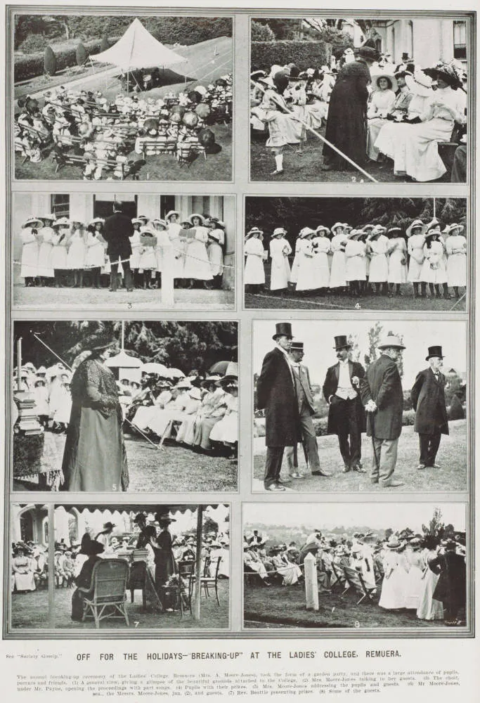 Off for the holidays - 'breaking up' at the Ladies' College, Remuera