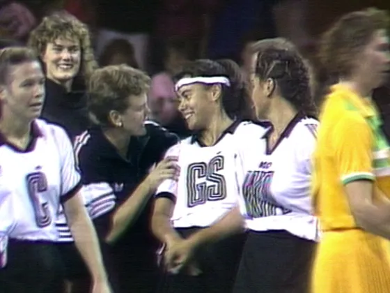 One Network News - Silver Ferns debut of April Ieremia (4 May 1989)